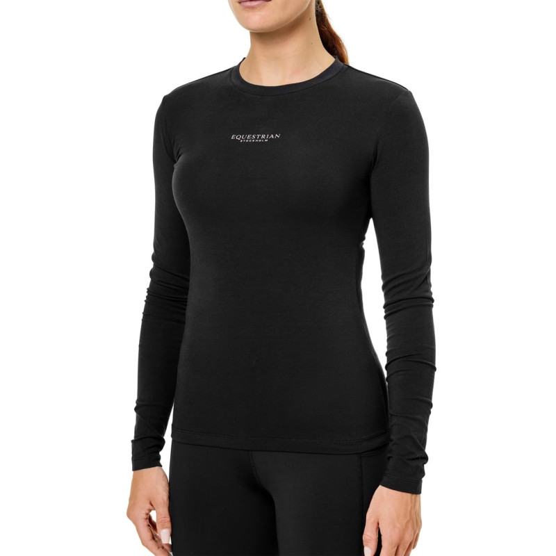 Футболка женская тренировочная с длинным рукавом Black Blush, Equestrian Stockholm