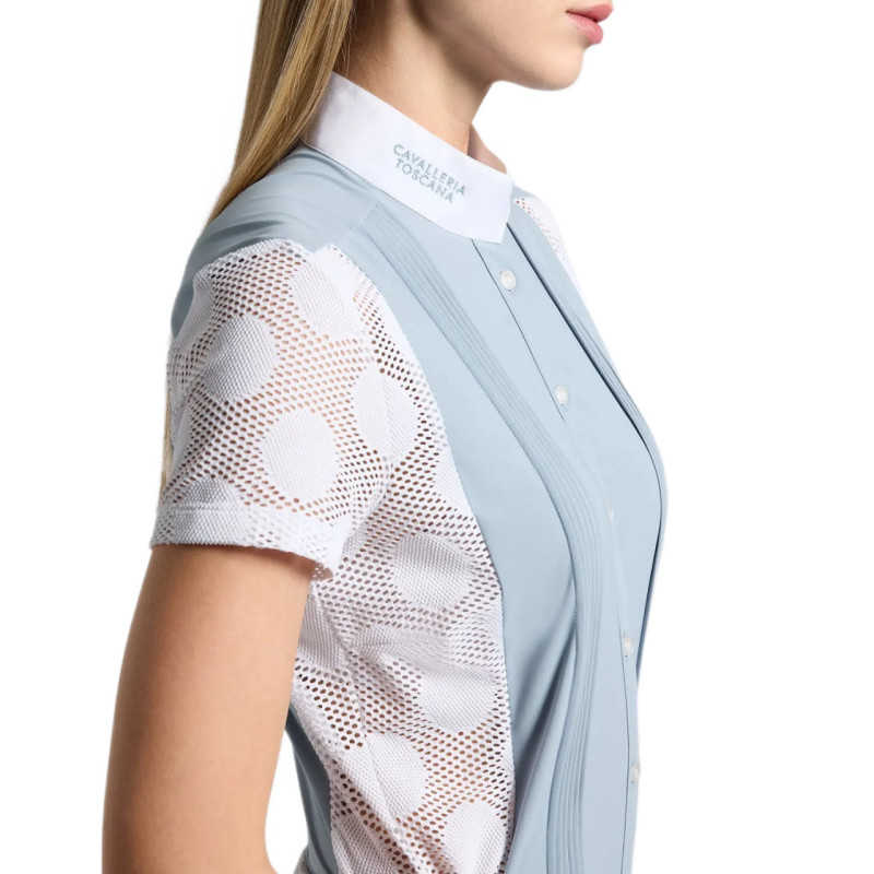 Рубашка женская турнирная с коротким рукавом CT Perforated Jacquard&Jersey, Cavalleria Toscana