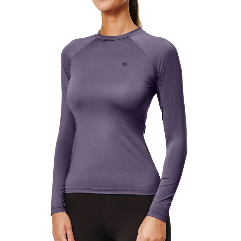 Футболка жіноча тренувальна з довгим рукавом Dark Violet, Equestrian Stockholm