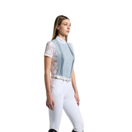 Рубашка женская турнирная с коротким рукавом CT Perforated Jacquard&Jersey, Cavalleria Toscana
