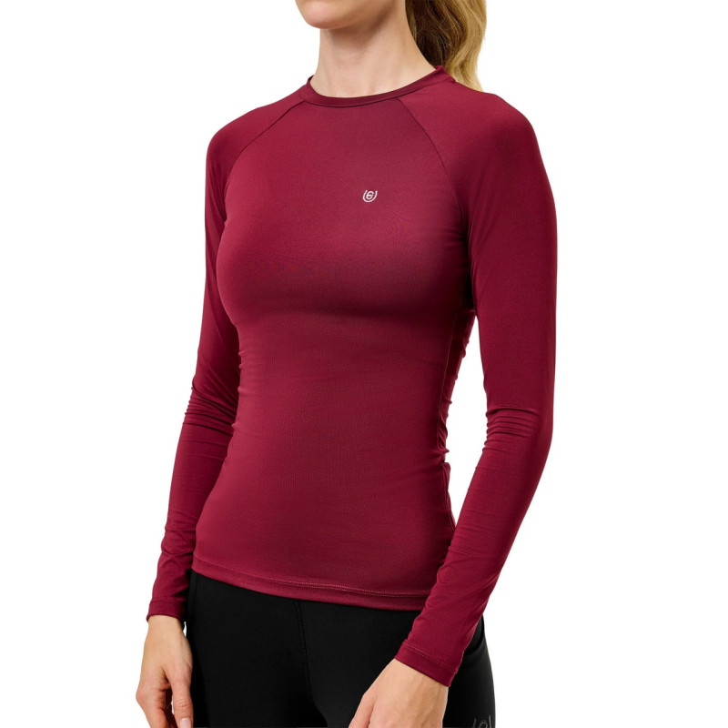 Футболка жіноча тренувальна з довгим рукавом Bordeaux, Equestrian Stockholm