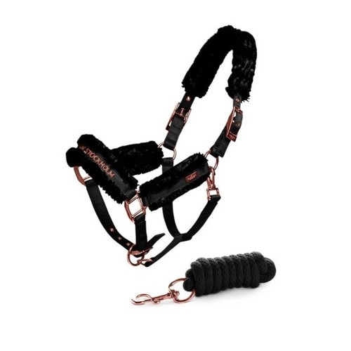 Недоуздок меховый с чомбуром Dark Sky, Equestrian Stockholm