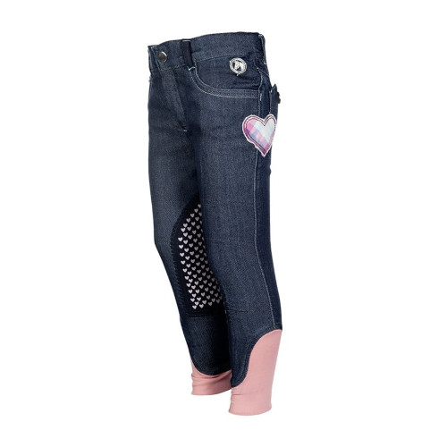 Бриджі дитячі для верхової їзди з колінною замшевою леєю Bonnie Denim, HKM