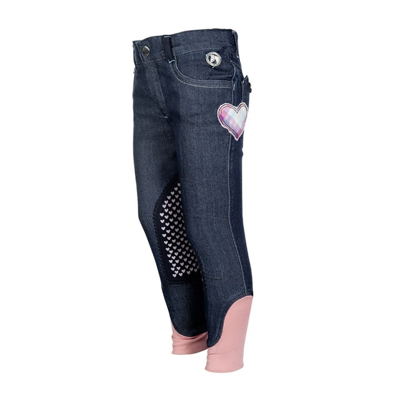 Бриджі дитячі для верхової їзди з колінною замшевою леєю Bonnie Denim, HKM