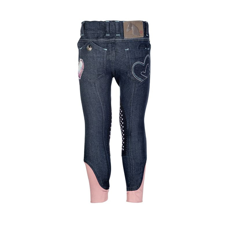 Бриджі дитячі для верхової їзди з колінною замшевою леєю Bonnie Denim, HKM