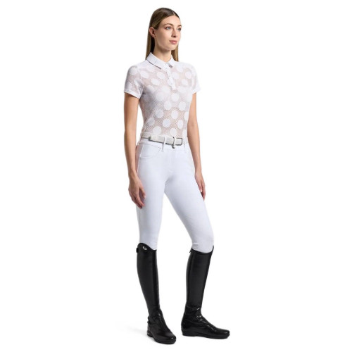Футболка женская турнирная с коротким рукавом Perforated Jacquard & Jersey S/S, Cavalleria Toscana