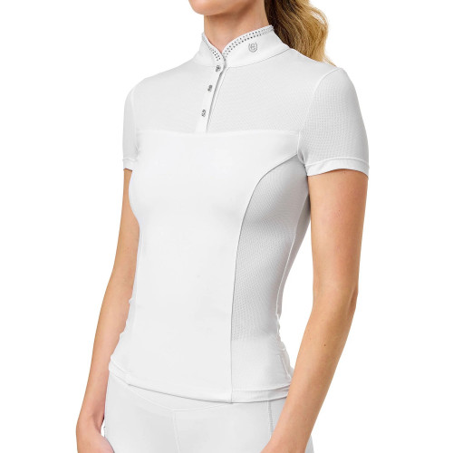 Футболка жіноча турнірна з коротким рукавом Competition White, Equestrian Stockholm