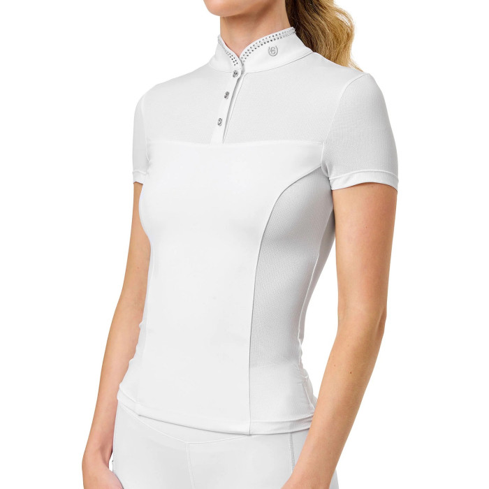Футболка жіноча турнірна з коротким рукавом Competition White, Equestrian Stockholm