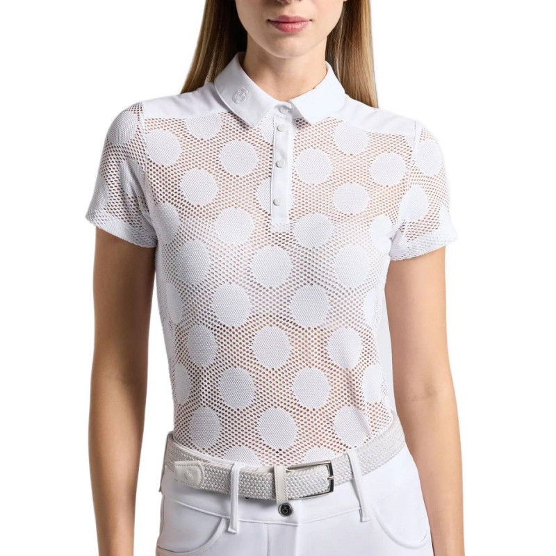 Футболка женская турнирная с коротким рукавом Perforated Jacquard & Jersey S/S, Cavalleria Toscana