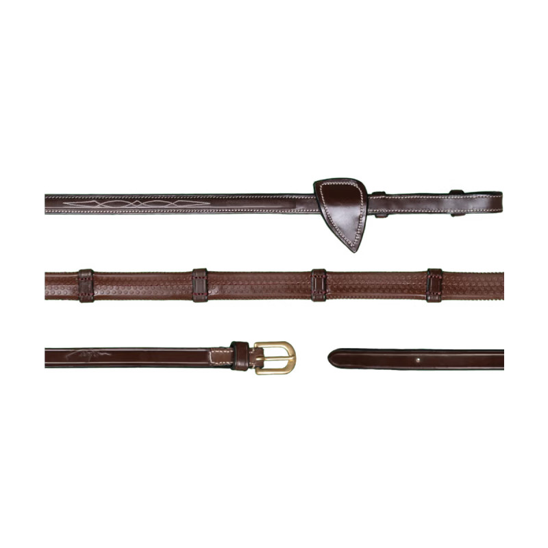 Повод для вуздечки шкіряний прогумований D Collection, Dyon