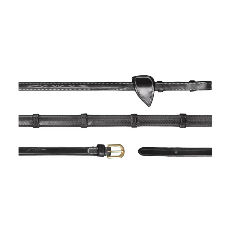 Повод для вуздечки шкіряний прогумований D Collection, Dyon