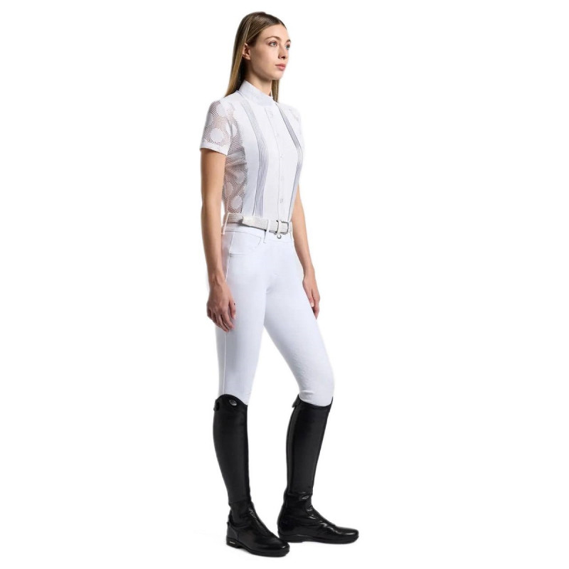 Рубашка женская турнирная с коротким рукавом CT Perforated Jacquard&Jersey, Cavalleria Toscana