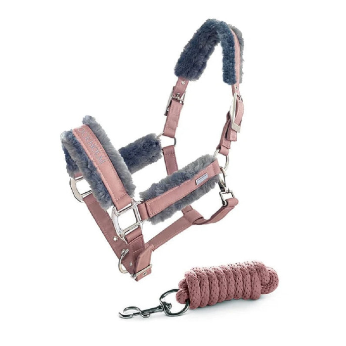 Недоуздок хутряний з чомбуром Pink, Equestrian Stockholm