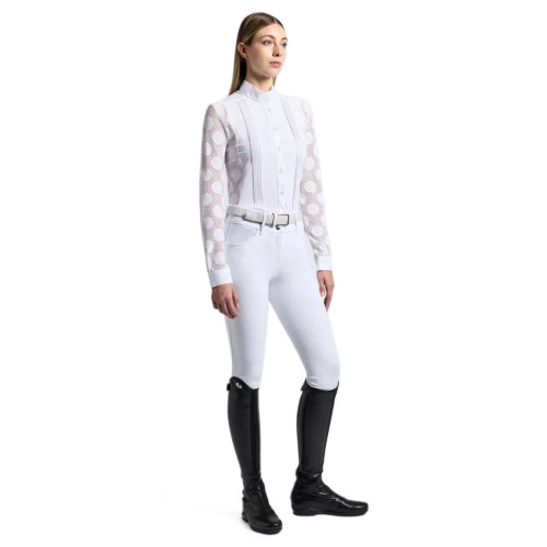 Рубашка женская турнирная с длинным рукавом Perforared Jacquard & Jersey, Cavalleria Toscana
