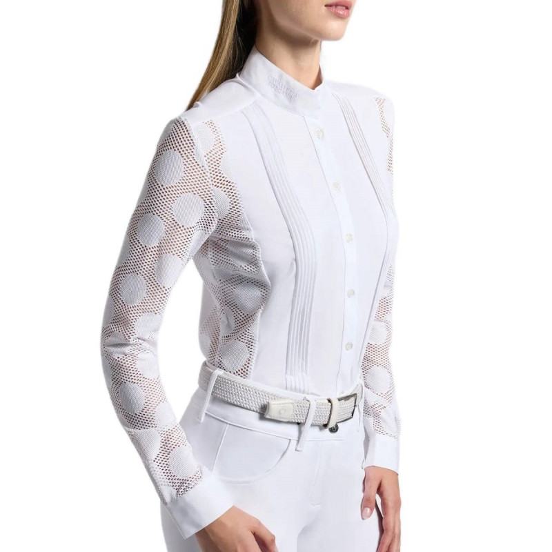 Рубашка женская турнирная с длинным рукавом Perforared Jacquard & Jersey, Cavalleria Toscana