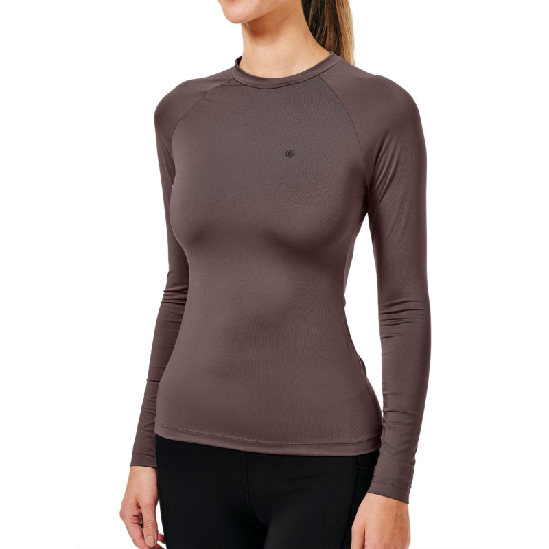 Футболка жіноча тренувальна з довгим рукавом Mocha, Equestrian Stockholm