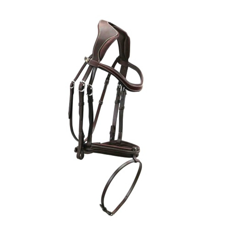 Уздечка анатомическая с комбинированным капсюлем c поводьями Precision Comfort Bridle, Antares